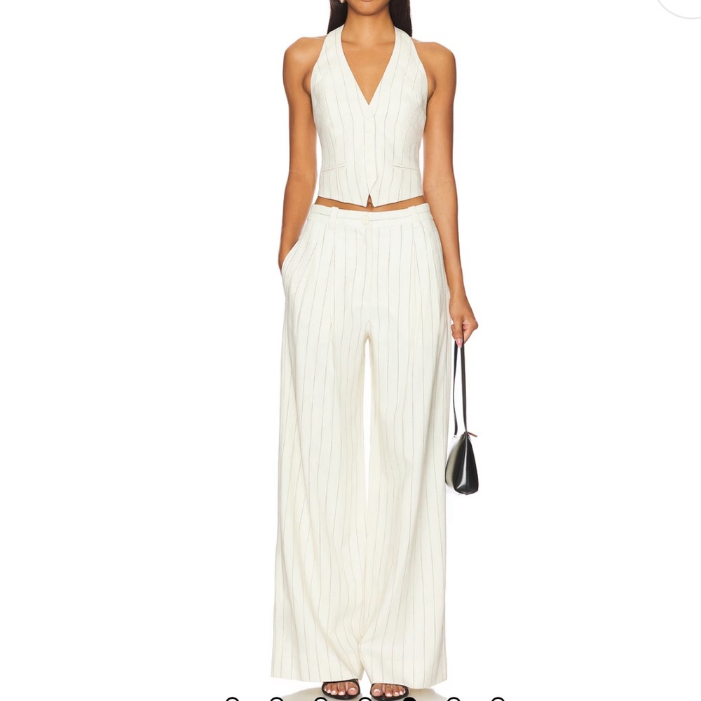 NWT A.L.C. Alfie Pant in Cream & Black Stripe
